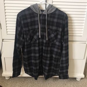 Hooded Flannel Top